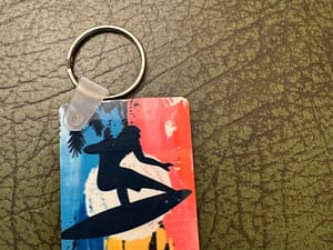 Surfer in the Sunset Key Ring