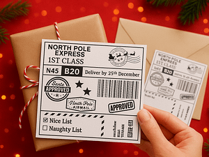 🎅 North Pole Express Christmas Labels – Pack of 10 (4x6 inches) 🎄