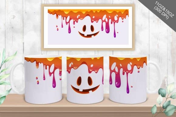 Halloween Mug – Bloody Running Smiley Design, 11oz Ceramic