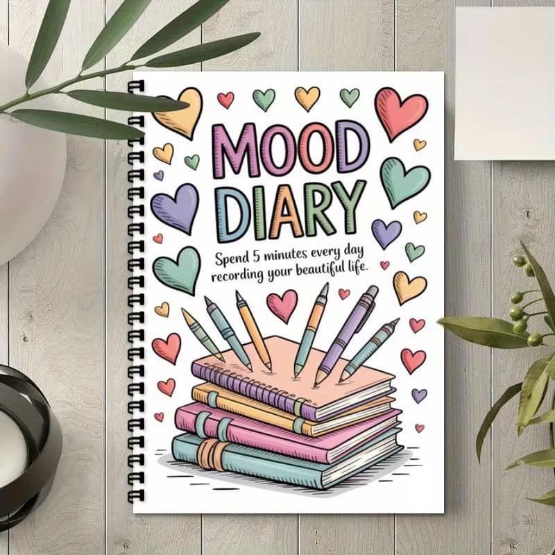 Book Self-Care Emotional Journal – Spiral Bound A5 Mood Diary - Image 6