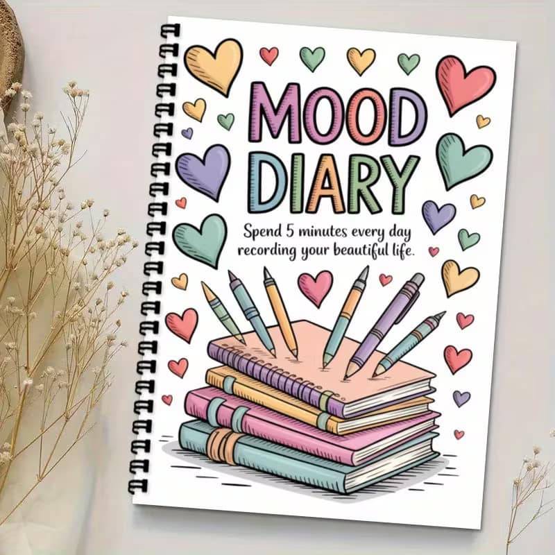 Book Self-Care Emotional Journal – Spiral Bound A5 Mood Diary - Image 4