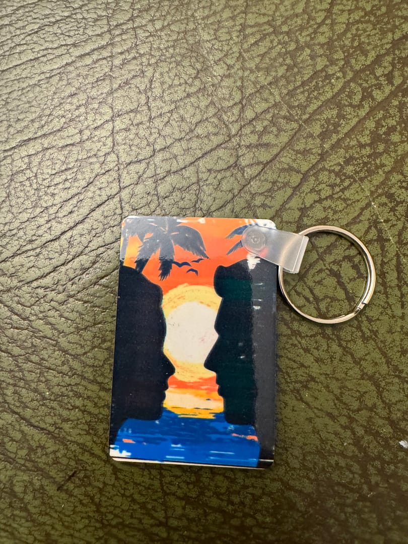 Two Faces Sunset Key Ring